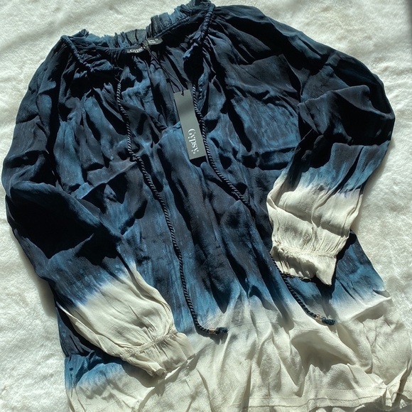 Anthropologie Gypsy 05 Global Village Tie Dye Blouse - Picture 2 of 9